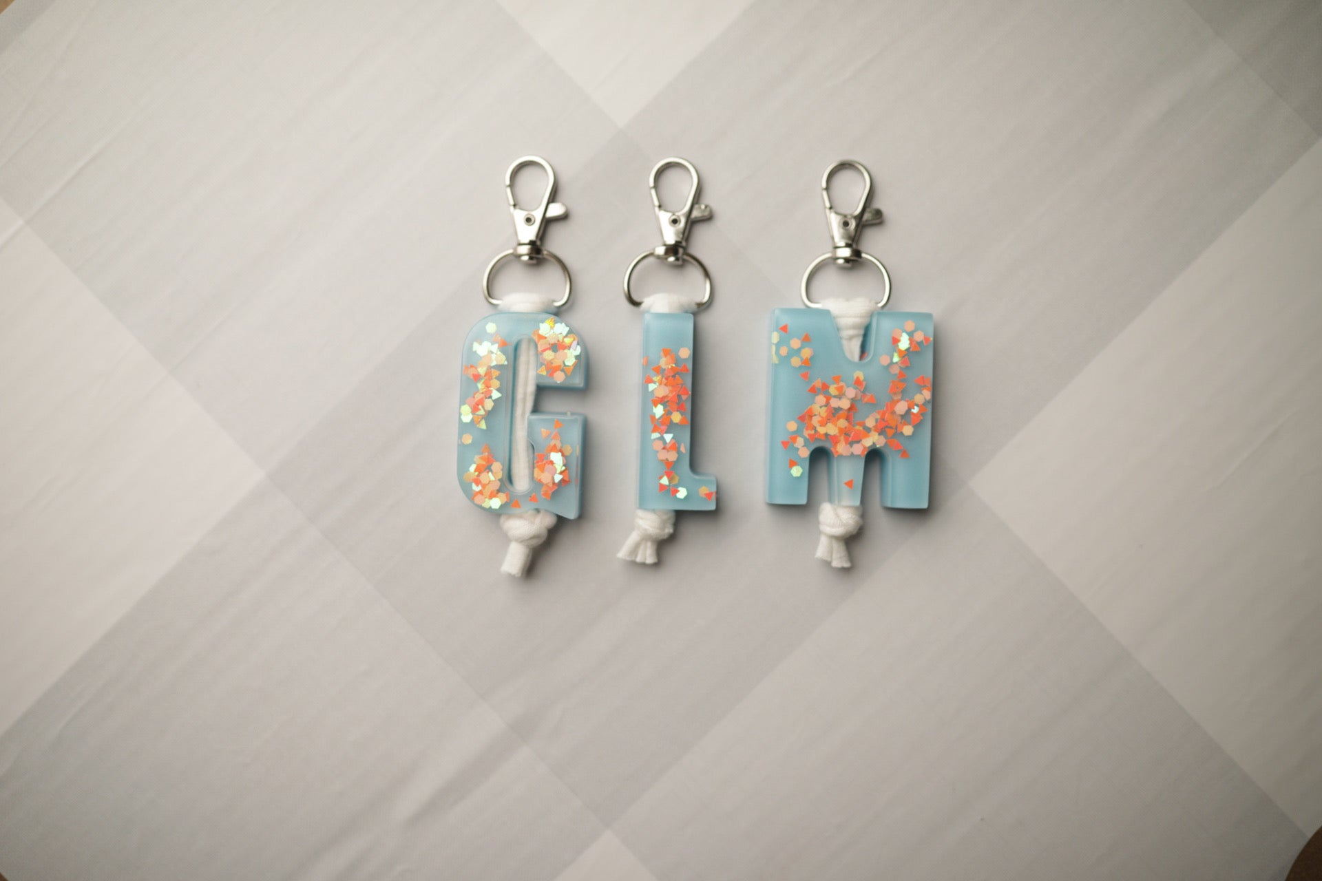 Baby Blue Throwback Letter Keychains – BaconBitCo