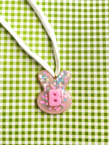 Pink Easter Letter Initial Necklace