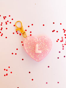 Pink Valentines Heart Keychain
